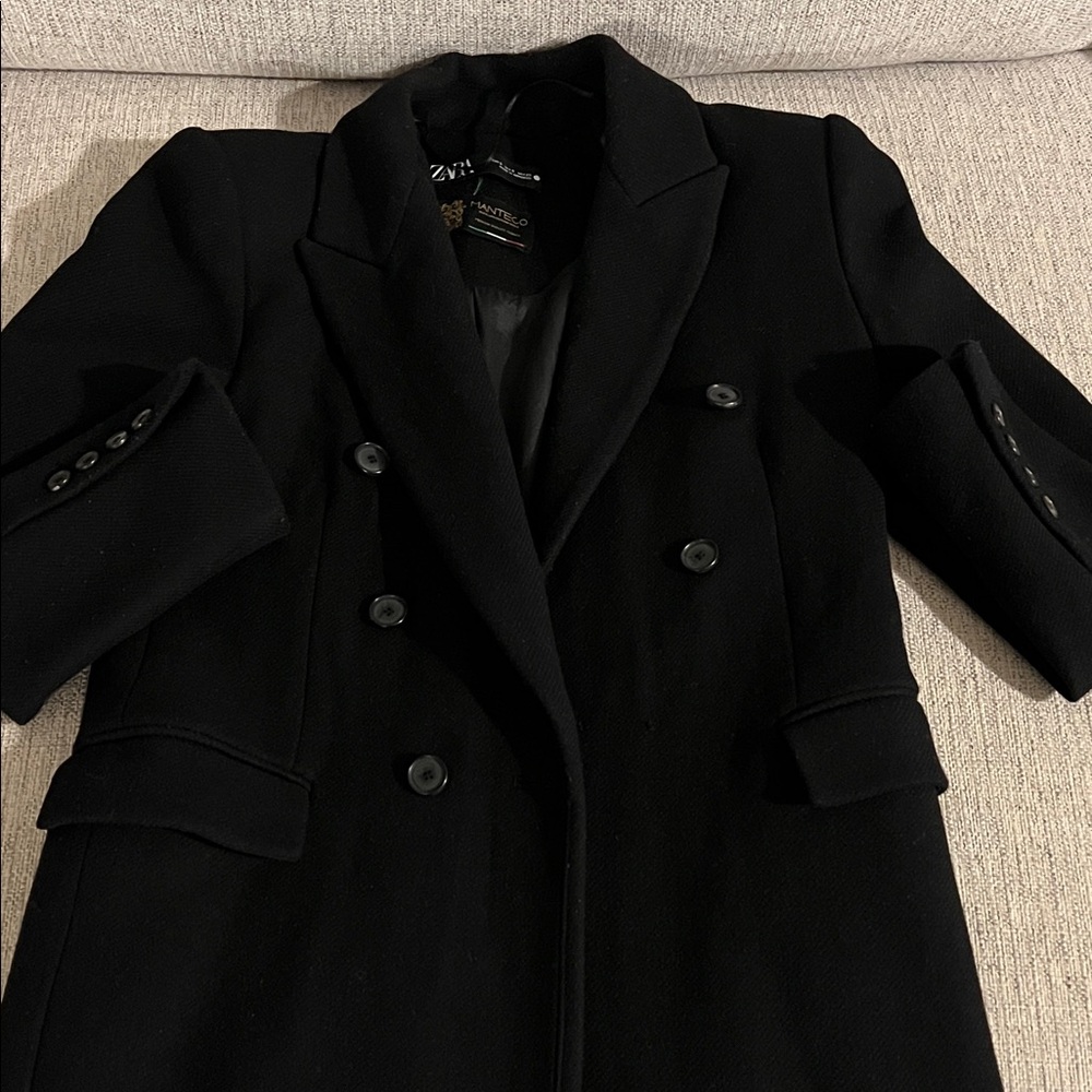 Zara Black Double-Breasted Blazer